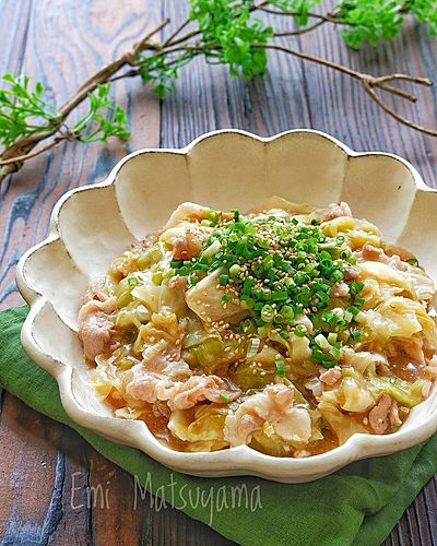 レンジで簡単！！豚バラキャベツのとろーりスタミナ旨ぽん煮