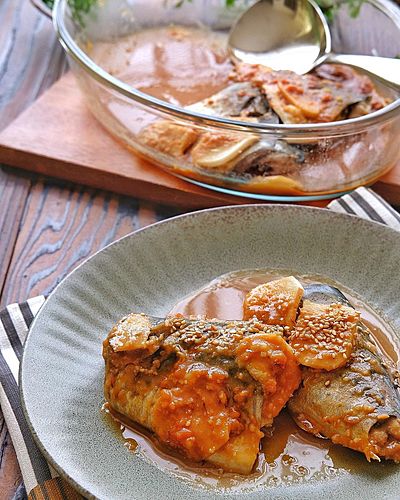 レンジで簡単！さばのさっぱり旨味噌煮﻿