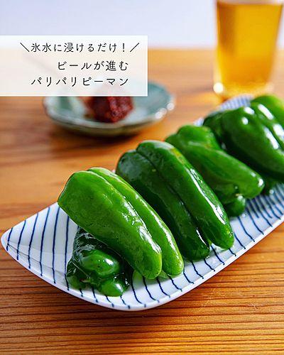 氷水に浸けるだけ！ビールが進むパリパリピーマン