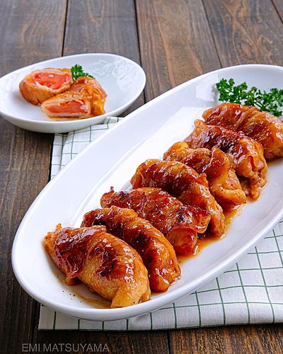 絶品！！豚巻きトマトの照りっとソテー