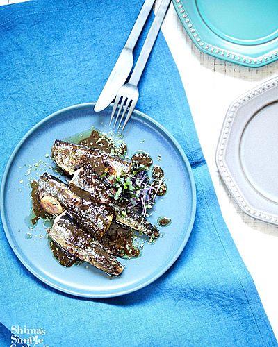 サンマのハニーマスタードソースソテー