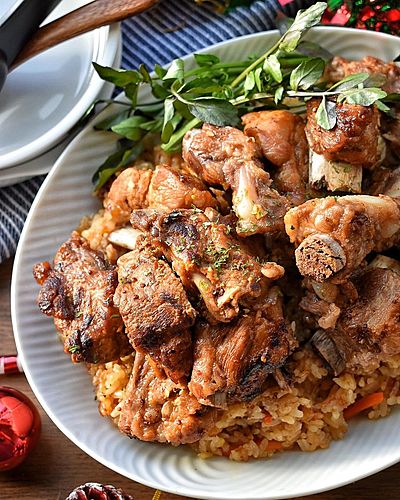 炊飯器de豚スペアリブのBQQ風炊き込み