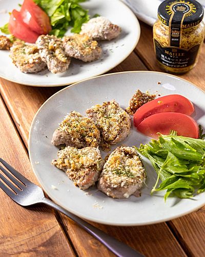 週末ワインに合わせて🌟『豚ひれ肉のマスタードパン粉焼き』