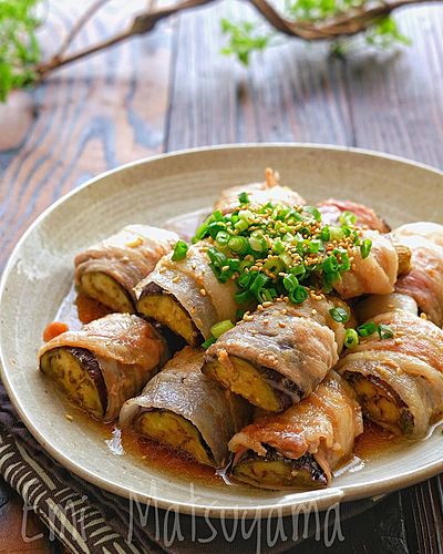 レンジで簡単！ジュワーっとなすの肉巻き煮