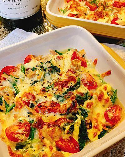 ほうれん草とツナのチーズ焼き