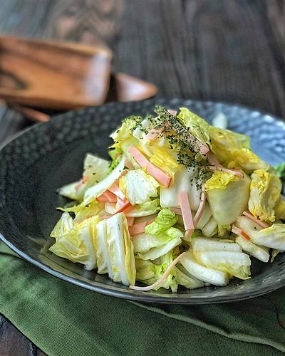 ポリ袋で簡単！＊白菜とハムのレモンマリネサラダ＊