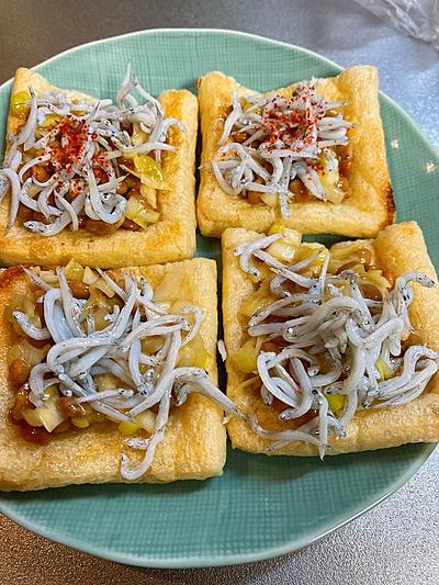 油揚げの納豆しらす