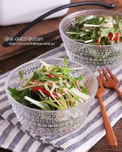 作り置きできるコスパ最強水菜サラダ