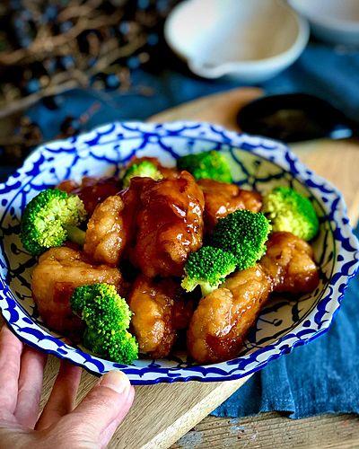 鶏唐揚げの甘酢ケチャップあんかけ