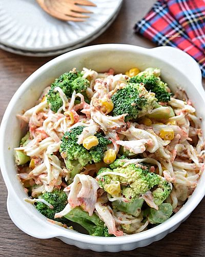 ブロッコリーとコーンのハニマス和え