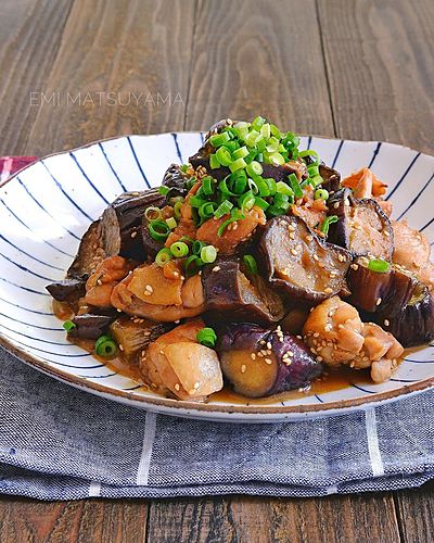 鶏肉と茄子の甘酢煮《ぽん酢で簡単！》