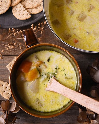 かぼちゃと大根で腸活も！ ほっこりクラムチャウダー