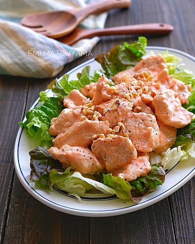 揚げない簡単鶏マヨ【むね肉使用】﻿