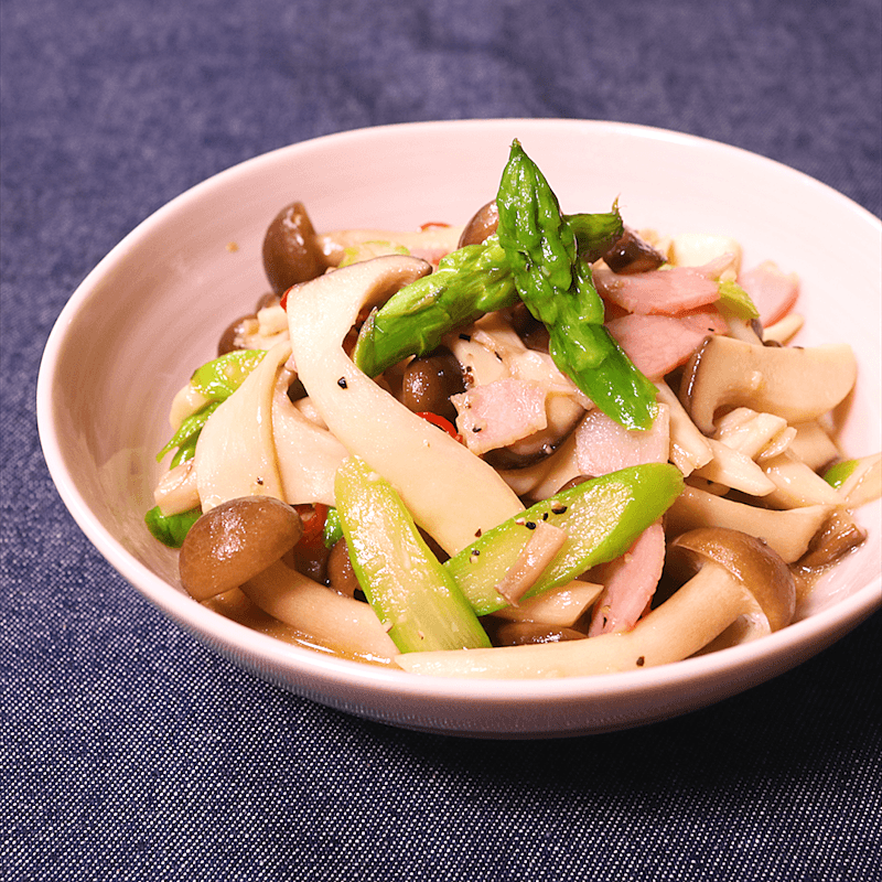 ヒシとキノコの炒め物 レシピ