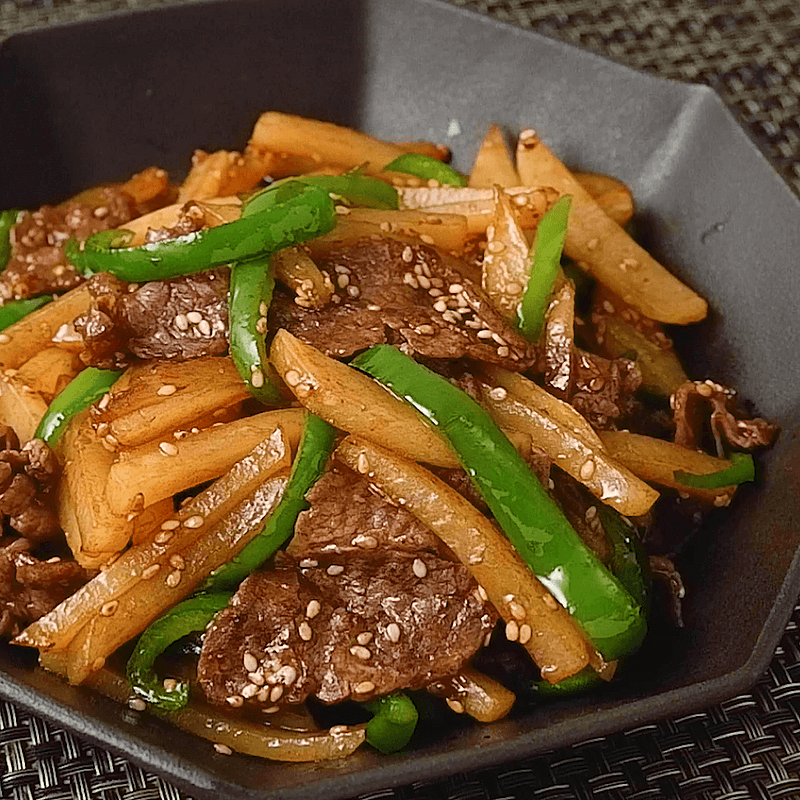 チリライム細切り牛肉のレシピ