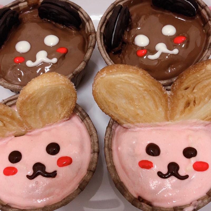 仕上げに一工夫！くまさんのチョコがけカップケーキ 作り方・レシピ