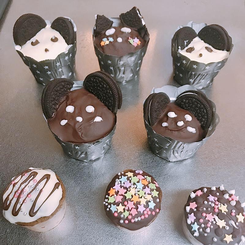 仕上げに一工夫！くまさんのチョコがけカップケーキ 作り方・レシピ