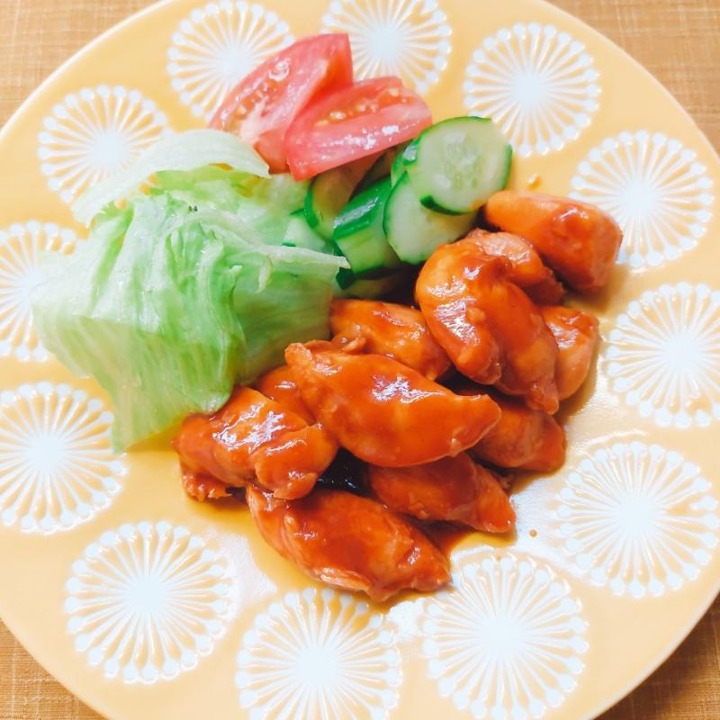 鶏ささみでヤンニョムチキン風 | クラシル