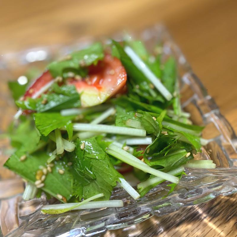 水菜とトマトの簡単和えのたべれぽ一覧 | 料理レシピ動画サービスの