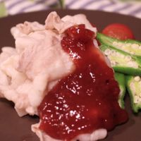 豚しゃぶの梅あんかけ