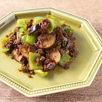 ナスとひき肉のカレー炒め