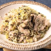 しらすと豚肉の高菜炒め