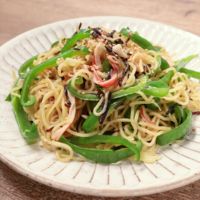 ピーマンと塩昆布の和風焼きそば