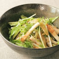 ごま油香る 水菜とザーサイの簡単和え