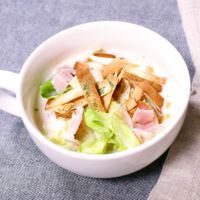 具だくさん!春キャベツとベーコンのミルクスープ