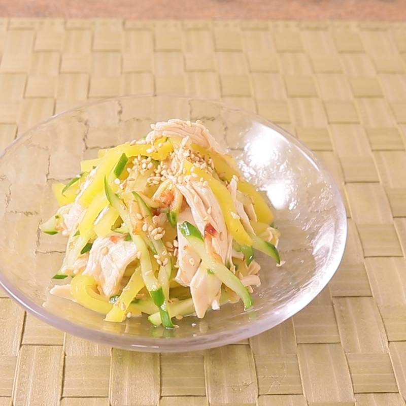 鶏むね肉とたくあんの梅おかか和え 作り方・レシピ クラシル