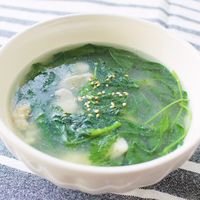 モロヘイヤと鶏むね肉のトロトロ中華スープ