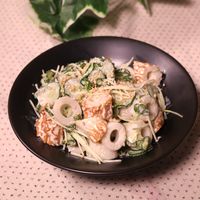 シャキシャキ止まらない!貝割れとちくわのわさびマヨネーズ和え