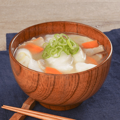 この一杯で大満足！もっちり米粉すいとんの豚汁
