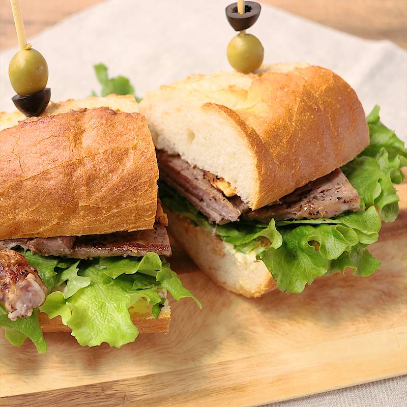 豪快 ボリューミーステーキサンド 作り方 レシピ クラシル