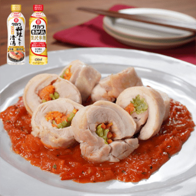 レンジで簡単！ロールドチキン