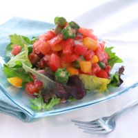 タコと夏野菜の明太子サラダ