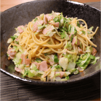 生姜じょうゆで!キャベツとベーコンのパスタ