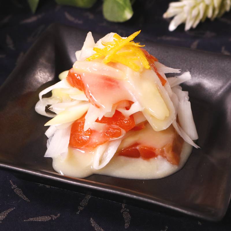 おつまみに 長ネギとサーモンのぬた 作り方・レシピ | クラシル