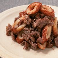 ちくわと牛肉の甘辛炒め