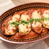 節約 なすの肉詰め