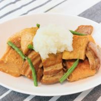 炊飯器でとろとろ豚バラブロックと厚揚げのみぞれ添え
