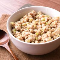 シンプルな ねぎ塩そぼろ丼