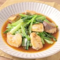 ブリと小松菜のオイスター炒め