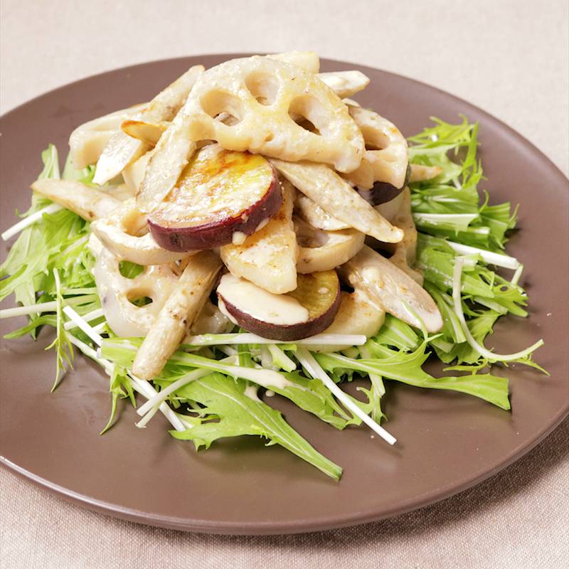 焼き根菜の胡麻マヨサラダ 作り方 レシピ クラシル