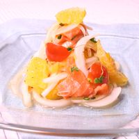 おもてなしに!スモークサーモンとフレッシュオレンジのオードブル