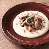 なめらかマッシュポテトのきのこソテー添え