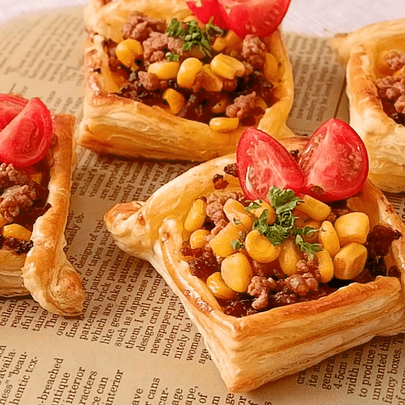 サクサクおいしい まいたけのオープンミートパイ 作り方・レシピ