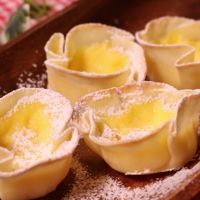 餃子の皮でエッグタルト