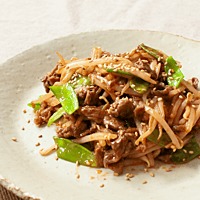 牛肉ともやしのオイケチャ炒め