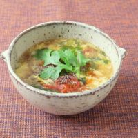 ドライトマトで酸辣湯風スープ
